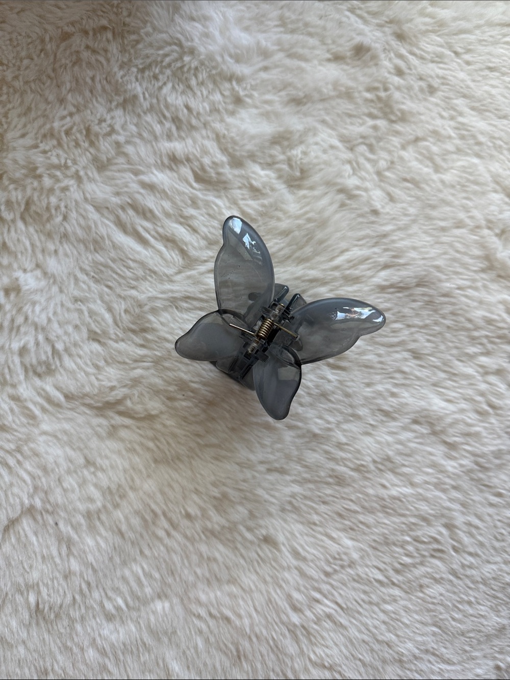 Grey butterfly hair clip claw black